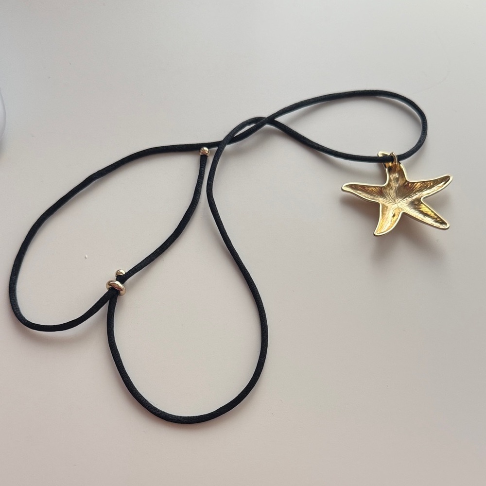 Mango | Gold Starfish Cord Pendant Necklace | NWOT - Picture 4 of 6